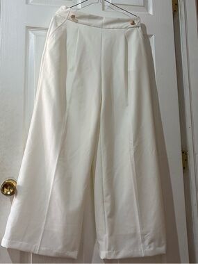 Women's Wide-Leg Culotte Pants in Cream